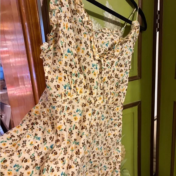 Vintage Floral Spaghetti Strap slip ruffle Dress - Picture 5 of 6